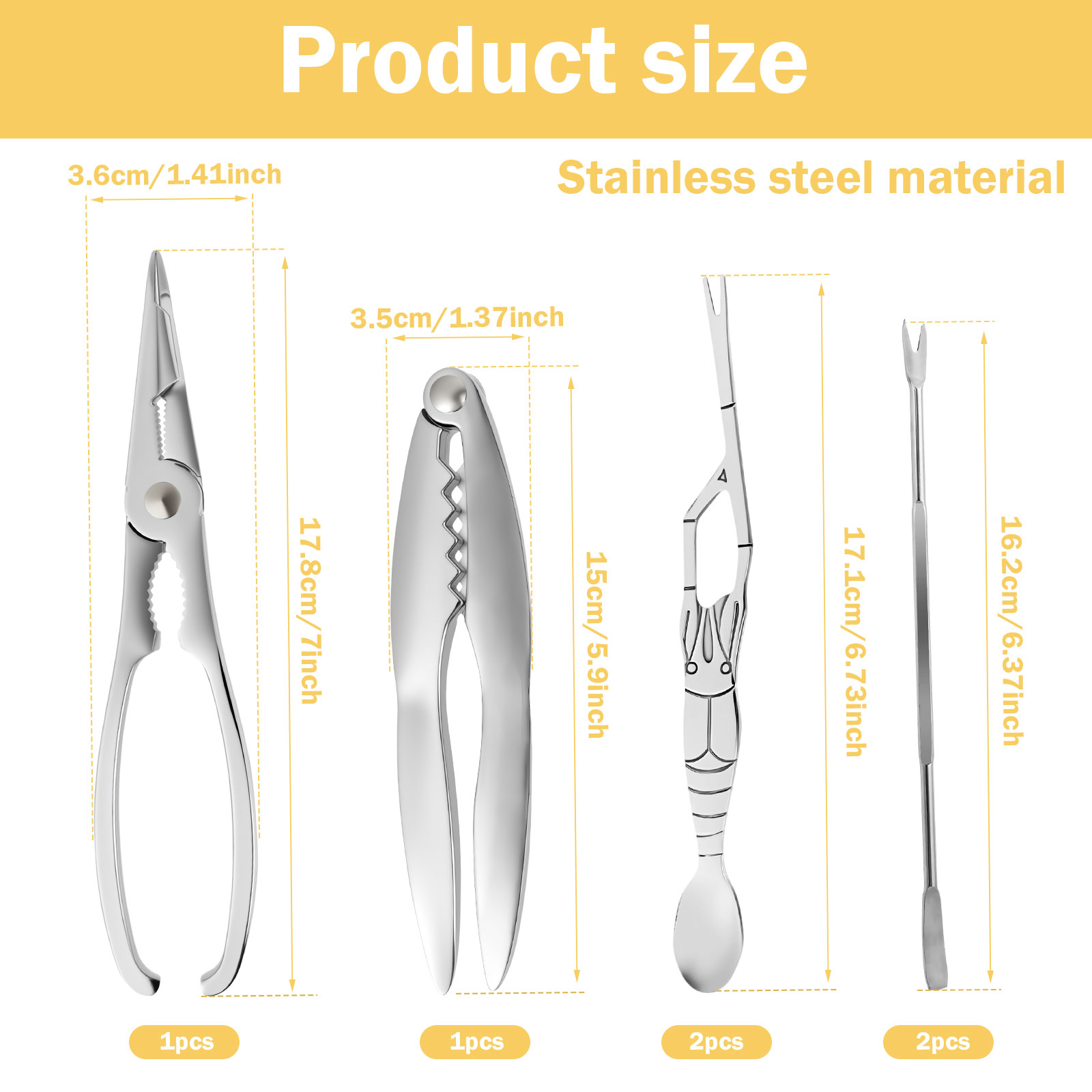6/9/12Pcs Stainless Steel Seaf - Home Cooking Utensil Set review and price