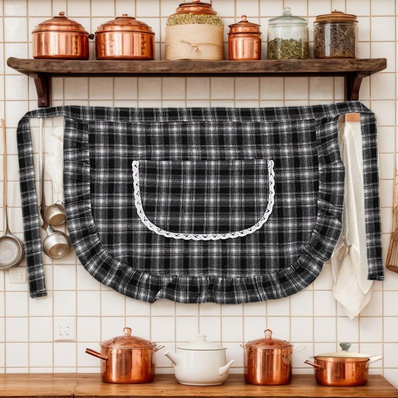 Apron Square Check Half Waist  - Home Cooking Service review and price