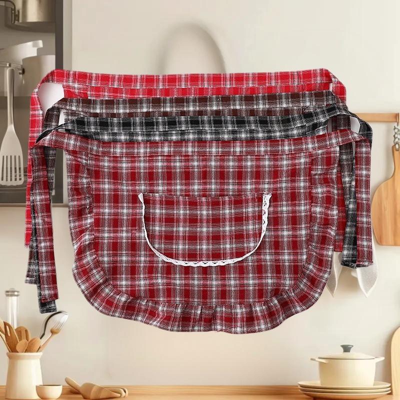 Apron Square Check Half Waist  - Home Cooking Service review and price